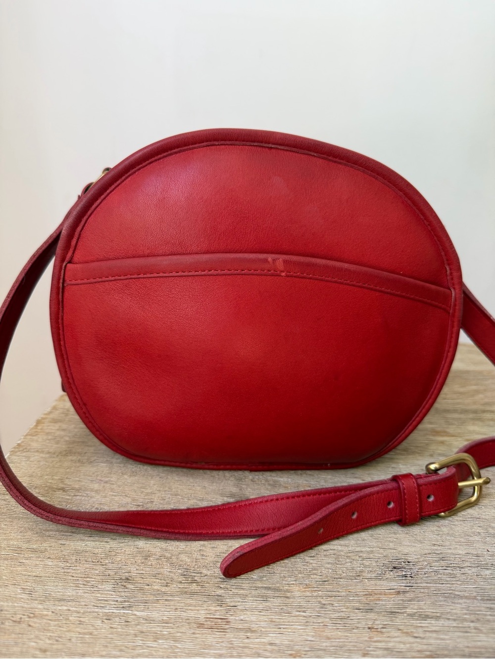 Vintage Coach Chester Canteen Red Leather Crossbody Bag Made in USA